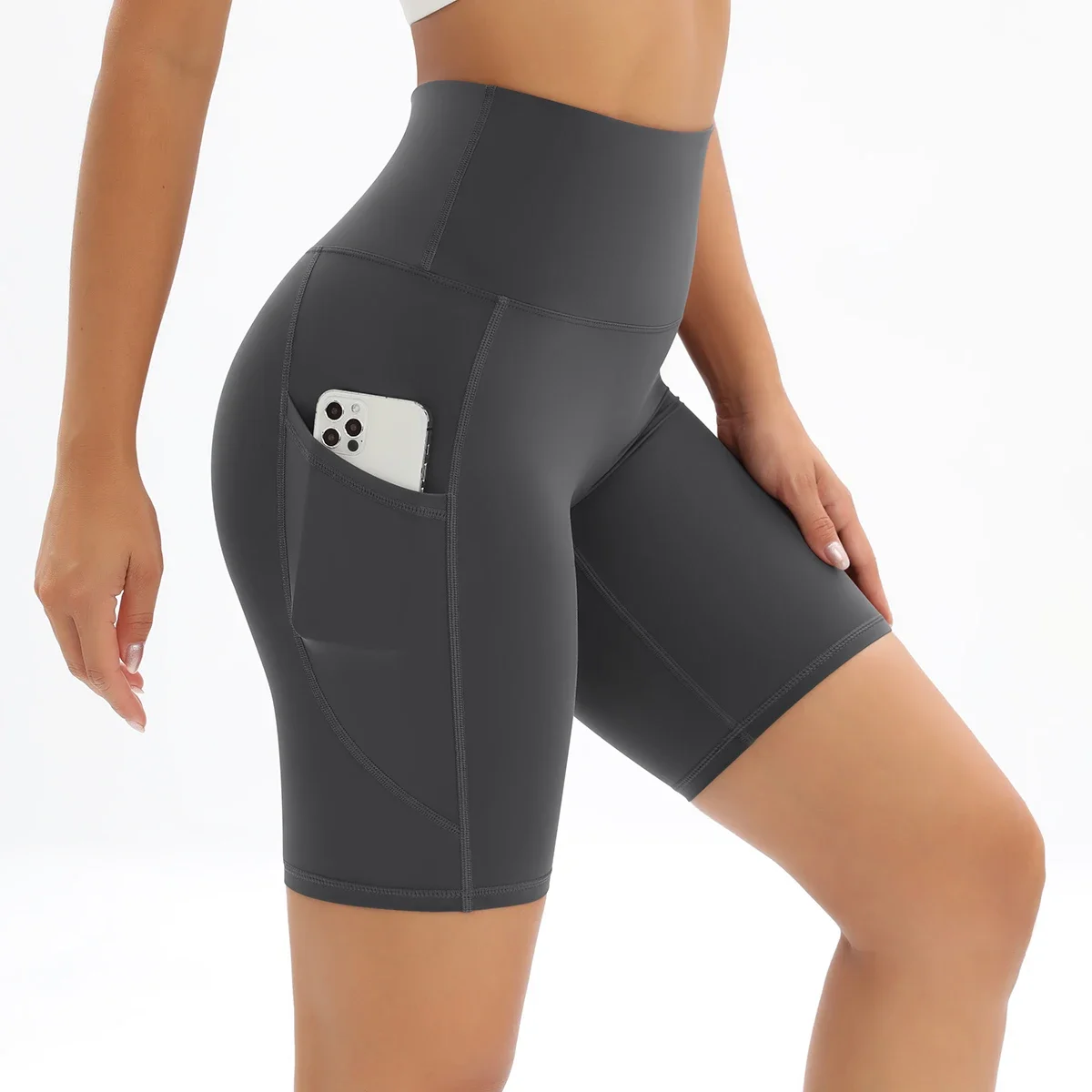 Yoga Shorts Women Fitness Shorts With Pockets Running Cycling Breathable Sports Leggings High Waist Summer Workout Shorts