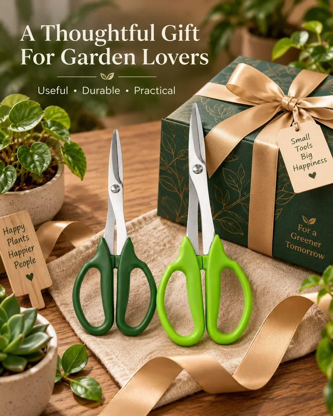 Stainless Steel Flower Pruning Scissors, Bonsai Tool Shears, Garden Scissors for Leaf and Bud Cutting