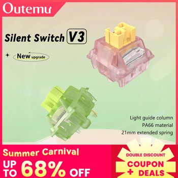 Outemu Silent Peach V3 Switch Lubed Silent Lemon V3 Switches Mechanical Keyboard Linear Tactile 5Pin Hot swap PA66 Pre Lubed POM