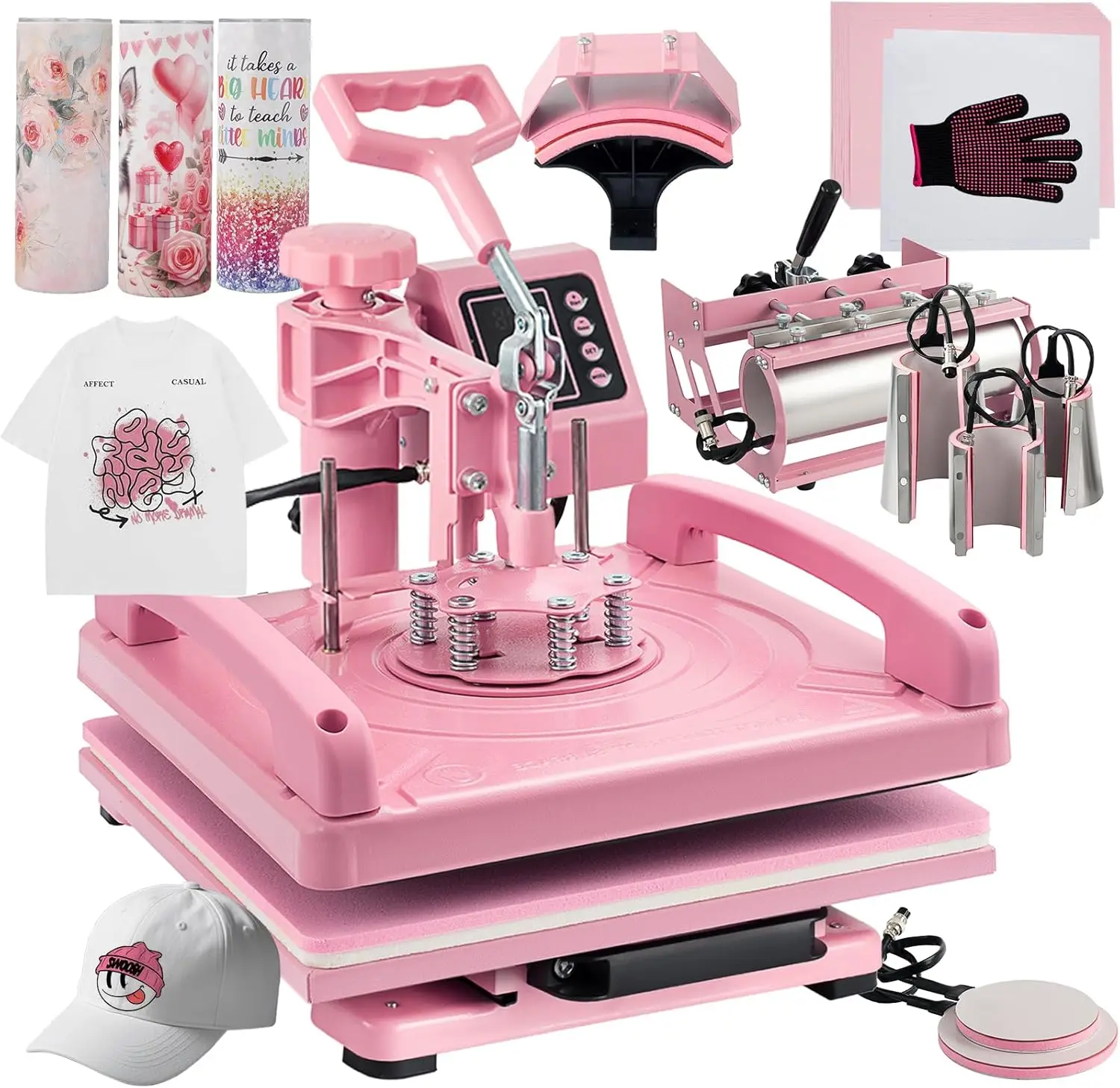 

8 in 1 Heat Press Machine 15x15 Inch Heat Press Machine for T Shirts Hat Cap Mug Plate 360 Swing Away Sublimation Heat Press