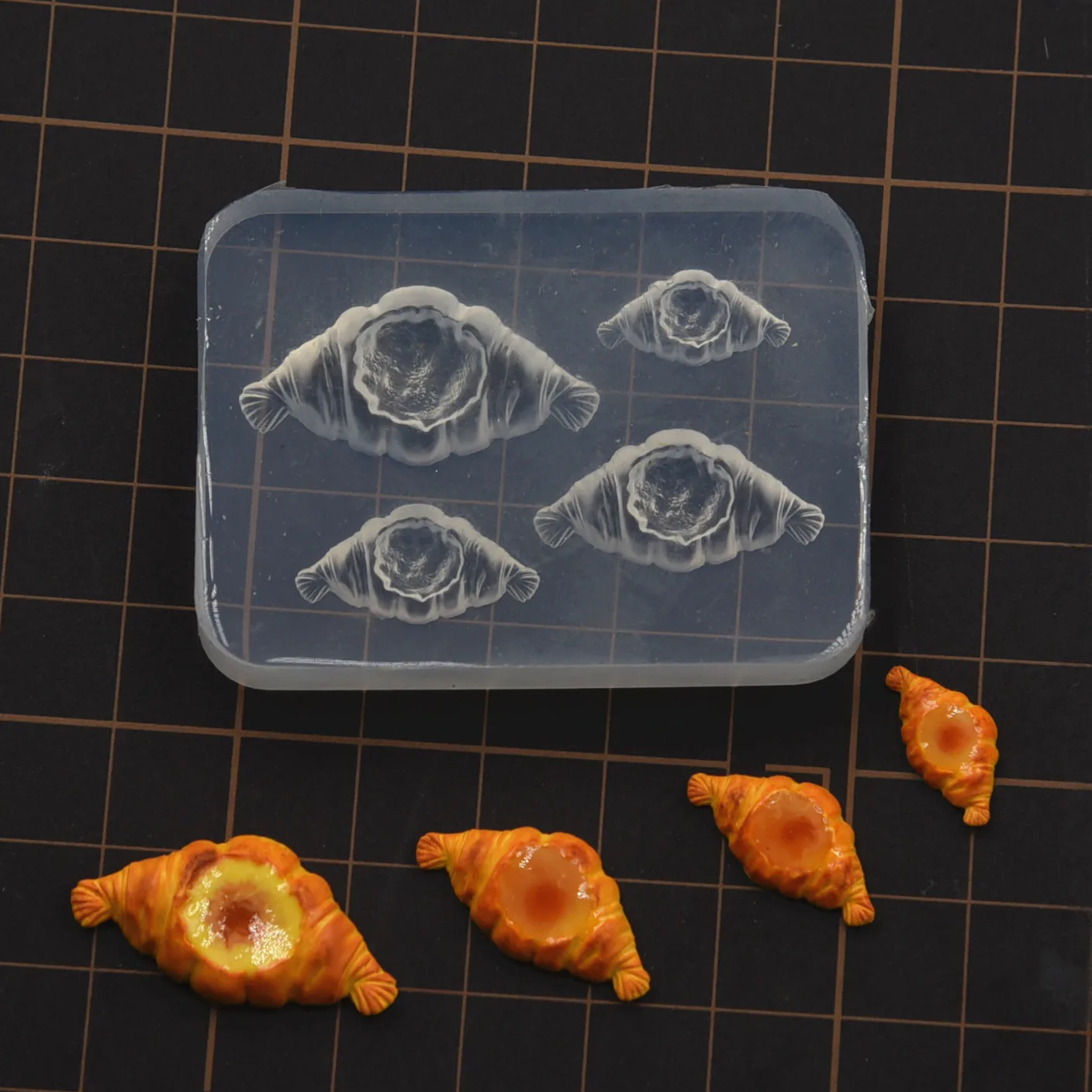 

Pottery Clay Mini Croissant Bread Silicone Molds Mini Dessert DIY Molds