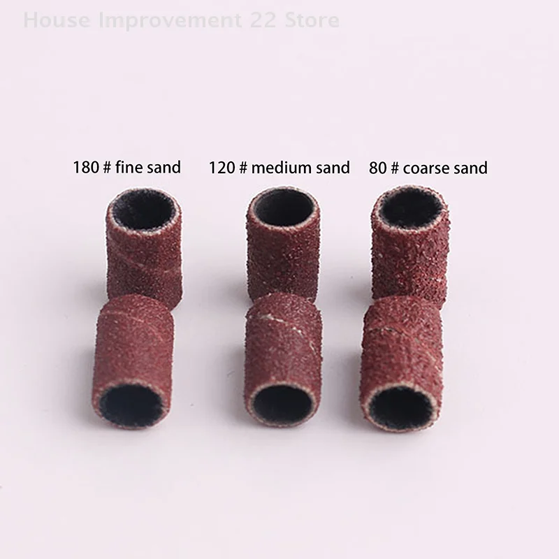 75/210pcs/Box Sanding Cap Bands For Electric Manicure Machine 180/120/80 Grit Nail Drill Grinding Bit Files Pedicure Tool Set