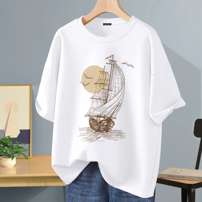 

Jeanswest Cotton Short-sleeved T-shirt Men's 2025 Summer New Smooth Sailing Loose Trendy T-shirt Unisex