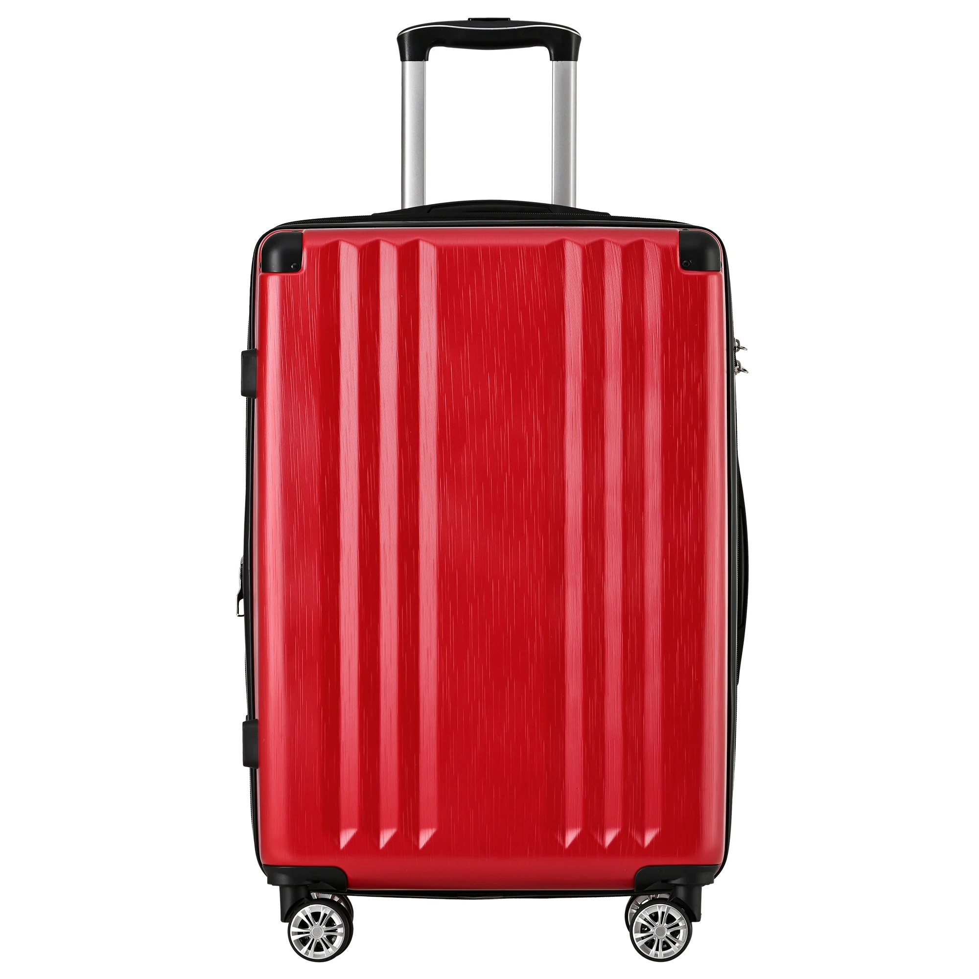 VSOGA Hard Trunk Case suitcase hand luggage 4 Rolls ABS Material TSA Custom Lock 66.5x45.5x28 cm Red