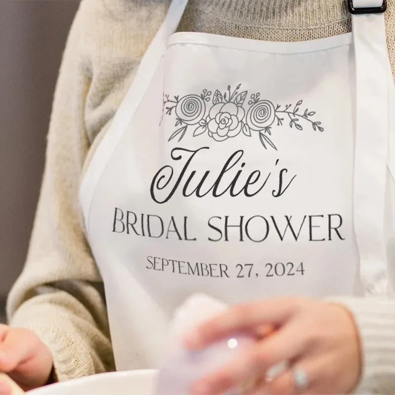 Delantal blanco personalizado para despedida de soltera, novia para ser futuro, señora, boda, despedida de soltera, decoración de vestido, regalo de recuerdo