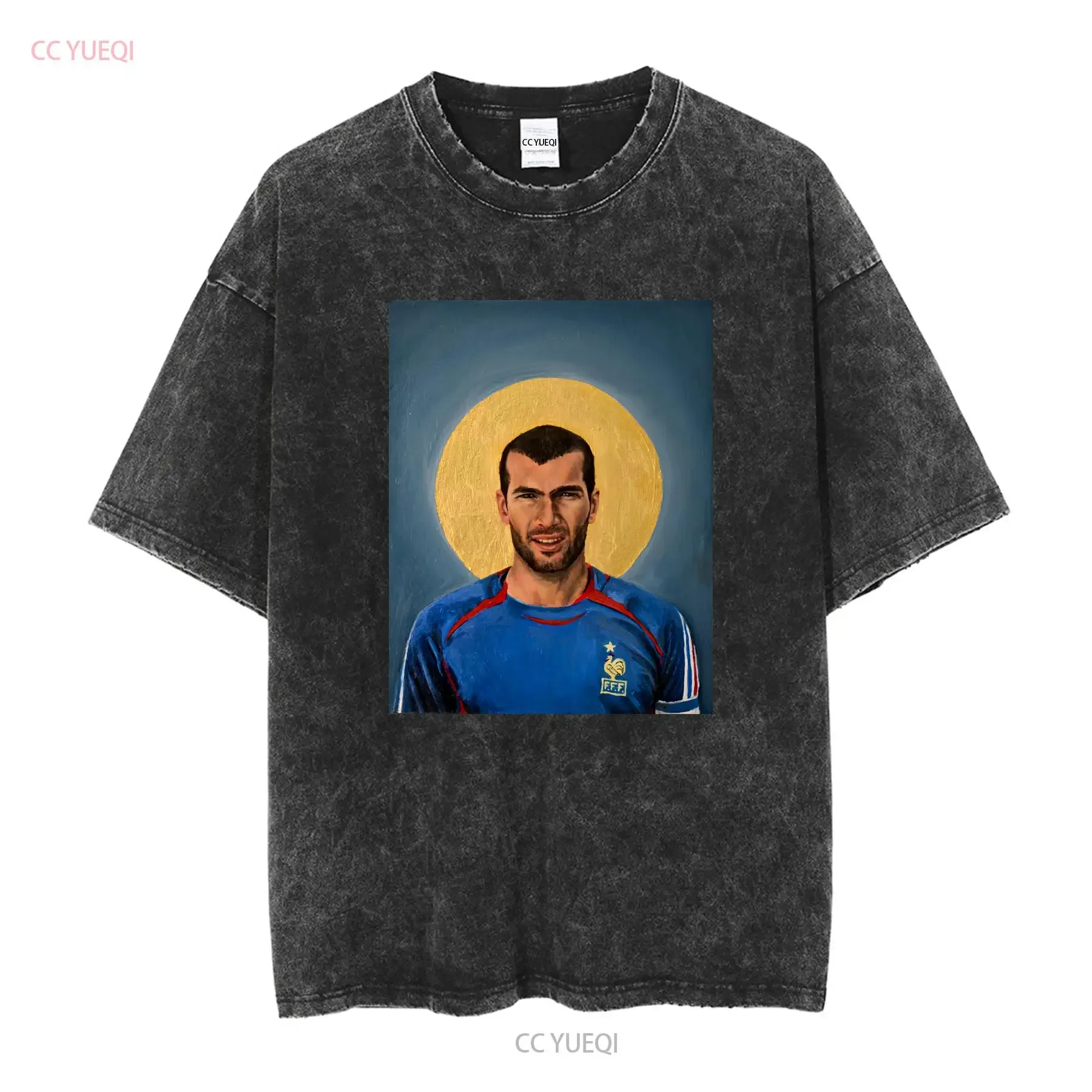 Zinedine Zidane T Shirt long or short sleeves vintage Washed Top For Everyday Wear Slightly Casual Versatile Unisex Stretched