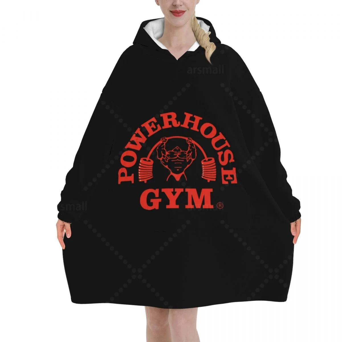 

Powerhouse Gym Wearable Flannel Blanket Hoodie Oversized Hooded Blanket Pullover Sweatshirt Fleece Sherpa Blankets