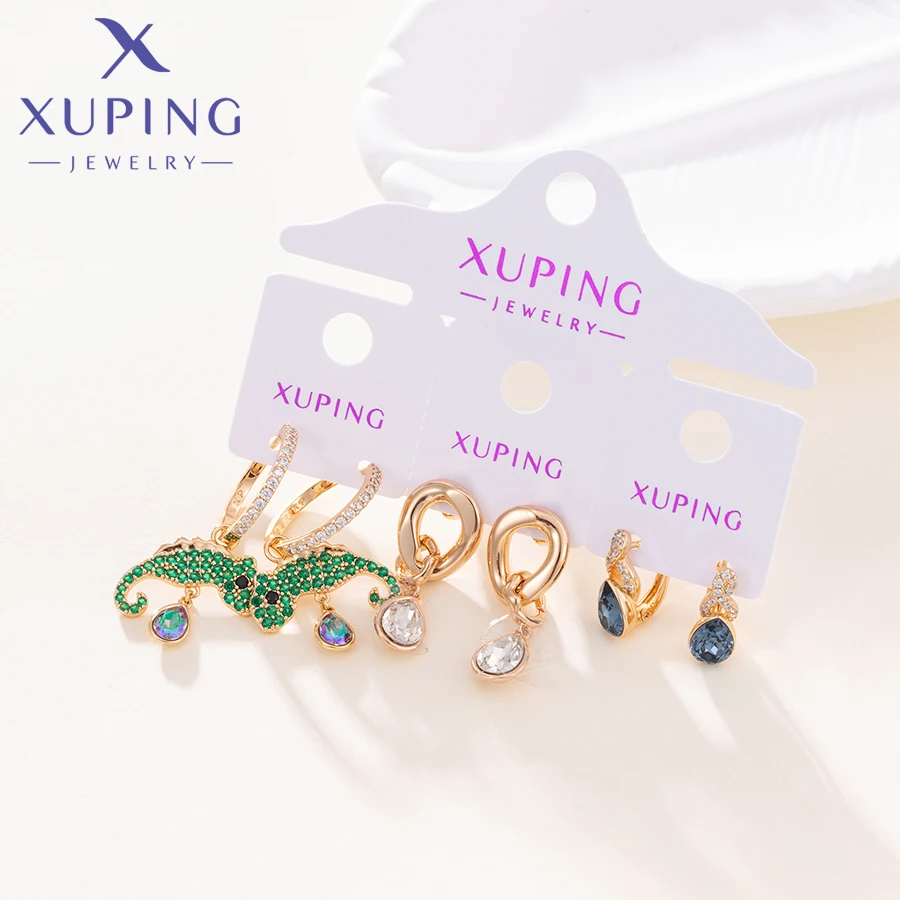 Xuping Jewelry New Arrival Copper Alloy Mixed Earrings of Gold Color Plated Women Exquisite Gift