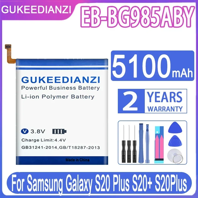 

Запасной аккумулятор GUKEEDIANZI EB-BG985ABY 5100 мАч для Samsung Galaxy S20 Plus S20 + батареи для телефона + Инструменты