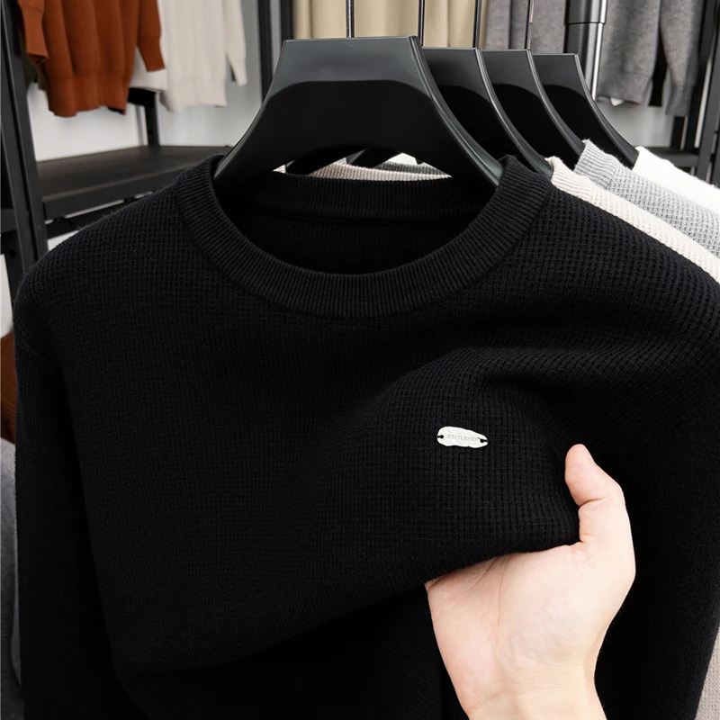 Men's Knit Sweater Long Sleeve O Neck Solid Color Soft Fabric Anti Pilling Warm Casual Classic Fashion Autumn Winter Men's Wear