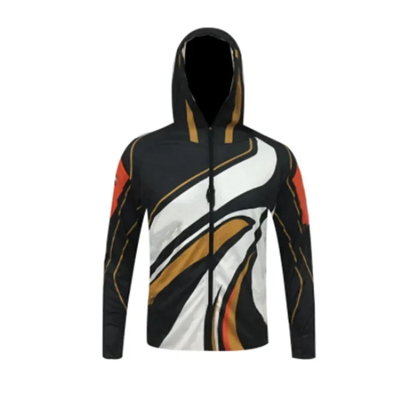 

Breathable Fishing Clothes Outdoor Sports Jersey New Men's Sun-Protection Hooded Fishing Wear With Zipper Anti-UV UPF
