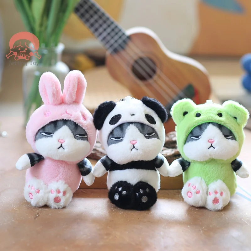 

Cute Cartoon Plush Kitten Animal Cross Dressing Headgear Doll Toys Pendant Keychain Backpack Ornaments Gift