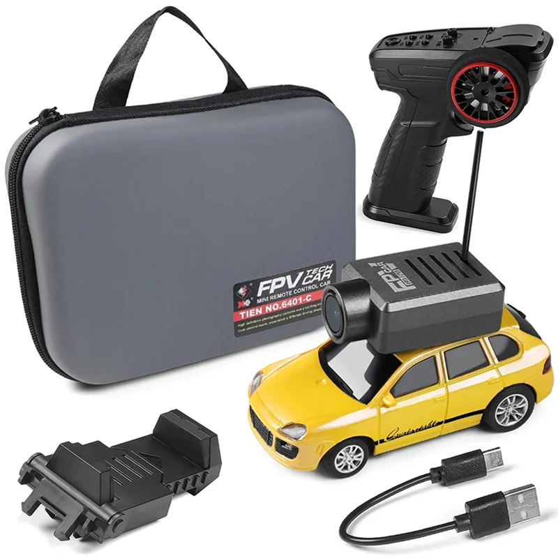 HJ-FPV RC Car 1:64 Scale With 720P Camera Wifi APP Control 2.4G Remote Control FPV VTX Mini Racing Car 6401 Kit