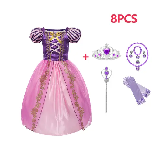 Girls Jasmine Elf Dress Kids Cosplay Fancy Flowers Christmas Birthday Costume Carnival Disguise Princess Party Clothes 2-10T - Image 14