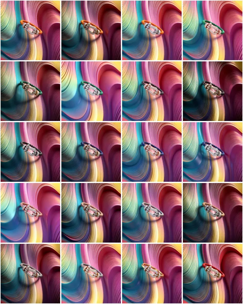 

Horseshoe clasp bracelet - Couple style wristband - Men's and women's zodiac year rose gold bracelet - Hand rope