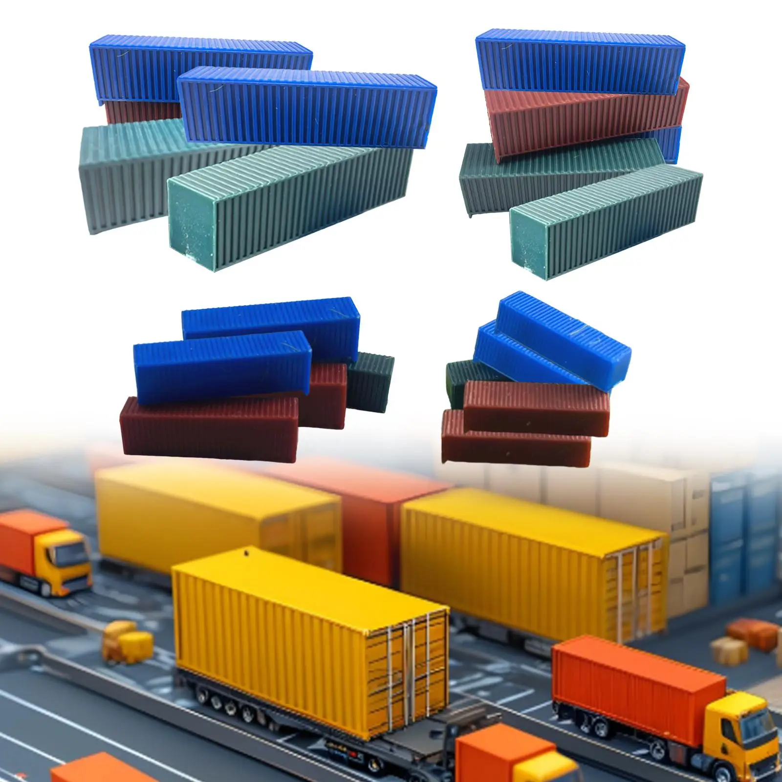 

5 шт. миниатюрные модели контейнеров, транспортировочные контейнеры, мини-ремесла, диорама для игрового терраната, железная дорога, пейзаж