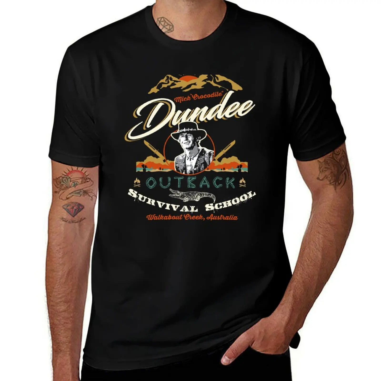 

Crocodile Dundee Outback Survival School T-Shirt Sports Casual Breathable Tee Shirt