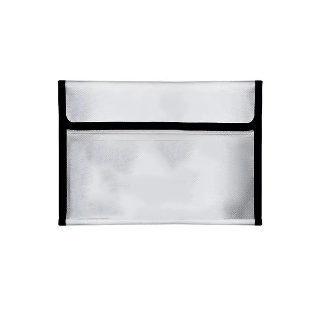 Waterproof Fireproof Document Bag Portable Zipper Closure Safety Cash Storage Pouch Heat-resistant Signal Blocker