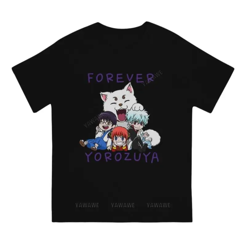 Men Forever Yorozuya T Shirts Gintama Kagura Anime Cotton Tops Casual Short Sleeve Crew Neck Tees Summer T-Shirts