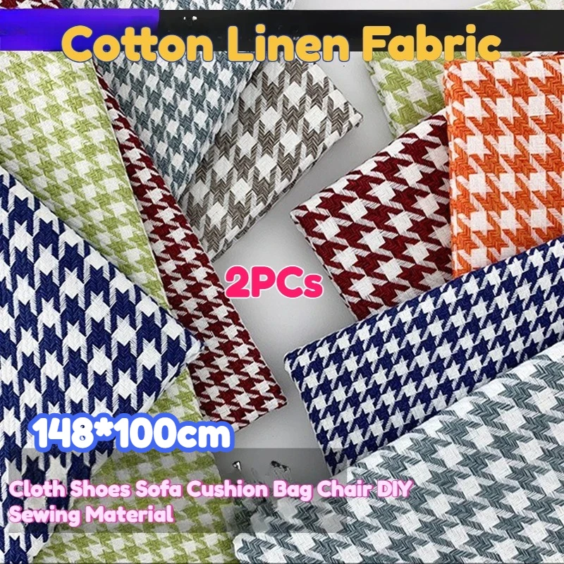

Fabric Cotton Linen Solid Thick Heavy Duty Cloth Shoes Sofa Cushion Bag Chair DIY Sewing Material Multi-color High Quality 2Pcs