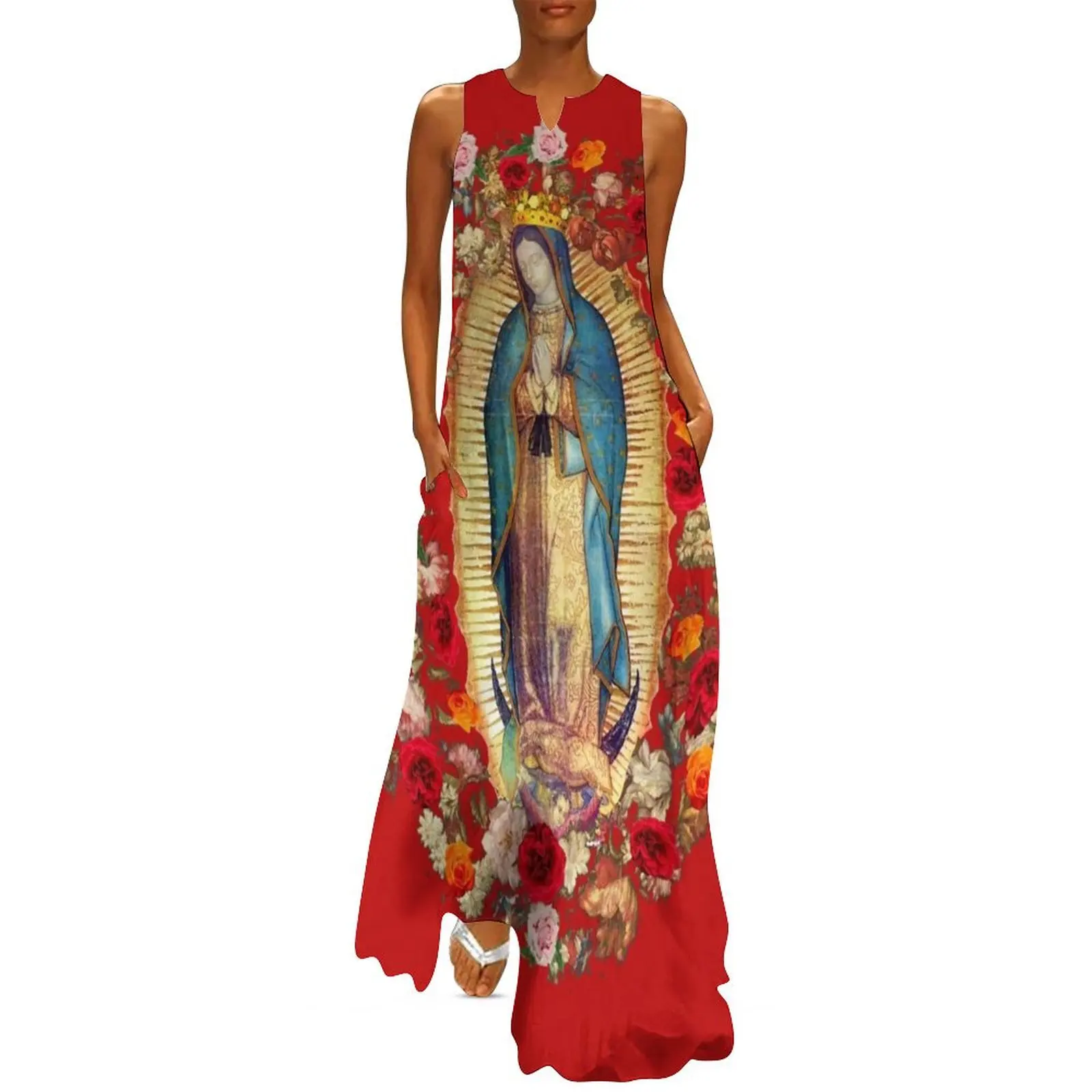 Our Lady of Guadalupe Mexican Virgin Mary Mexico Catholic Saint Long Dress Women's summer dresses luxury woman party dress Dress