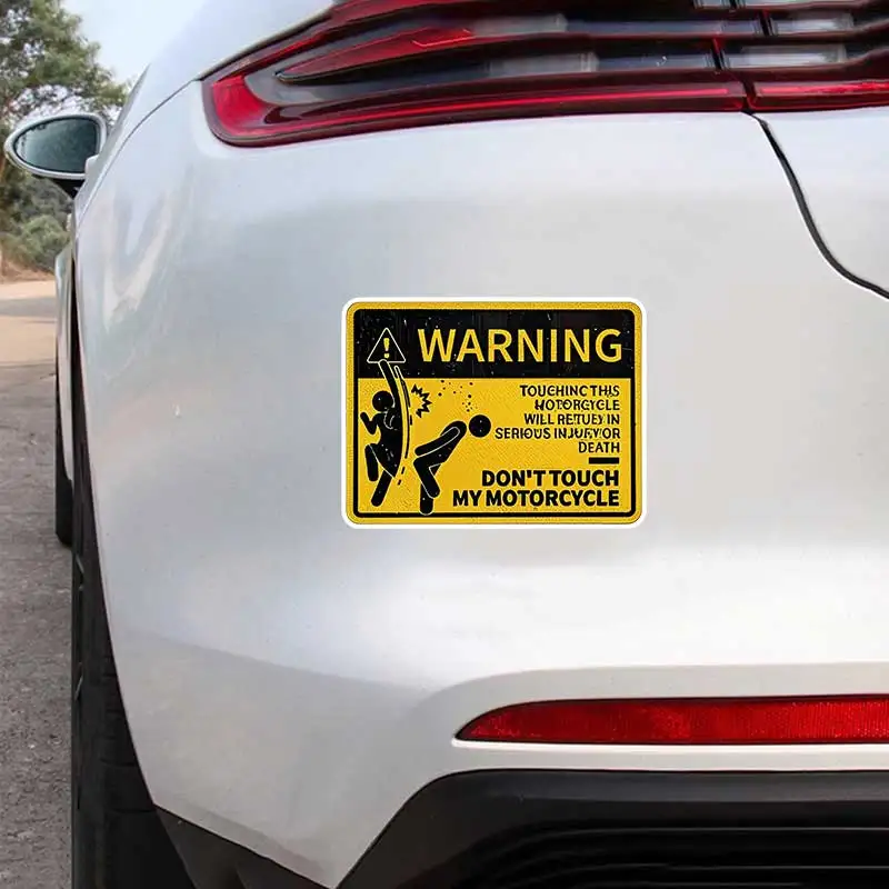 Motorcycle Warning Cartoon Car Sticker Waterproof Styling Automobiles Motorcycle Exterior Accessories Vinyl Decals SH1027