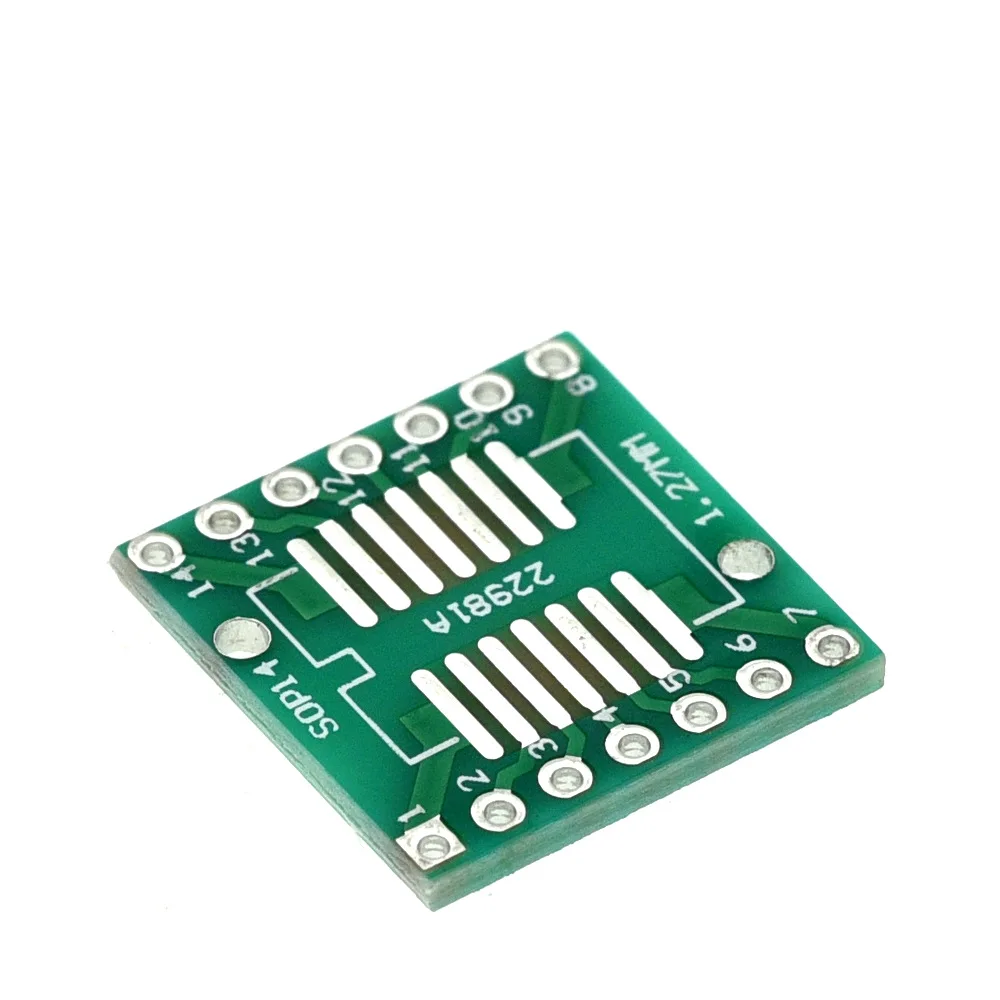 10-100PCS SOP14 SSOP14 TSSOP14 to DIP14 Adapter Board 0.65/1.27mm Pitch SMD to Dual In-Line PCB Converter for IC Prototyping