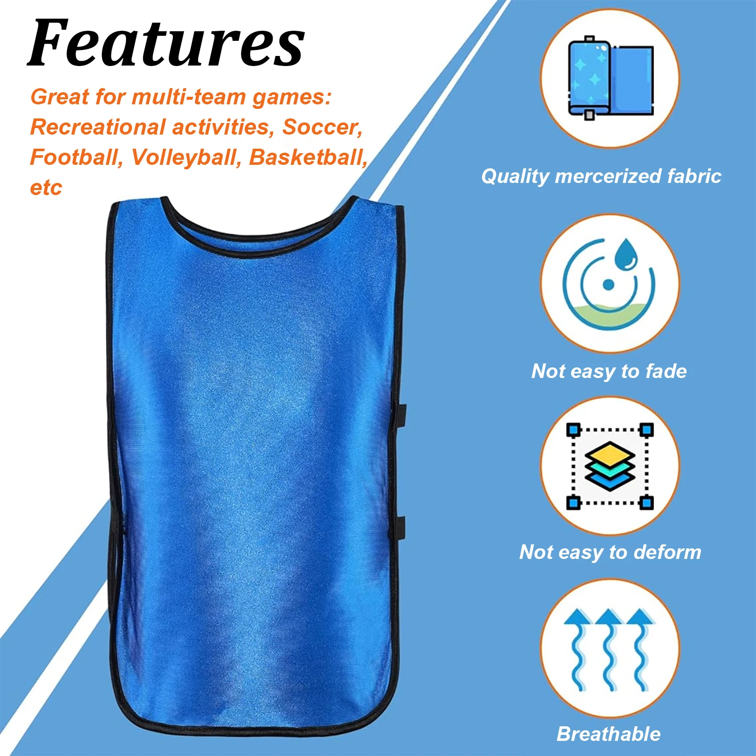 6PCS Soccer Pinnies maglie della squadra di calcio ad asciugatura rapida sport Soccer Team Training Practice Youth Adult Basketball Sports Vest