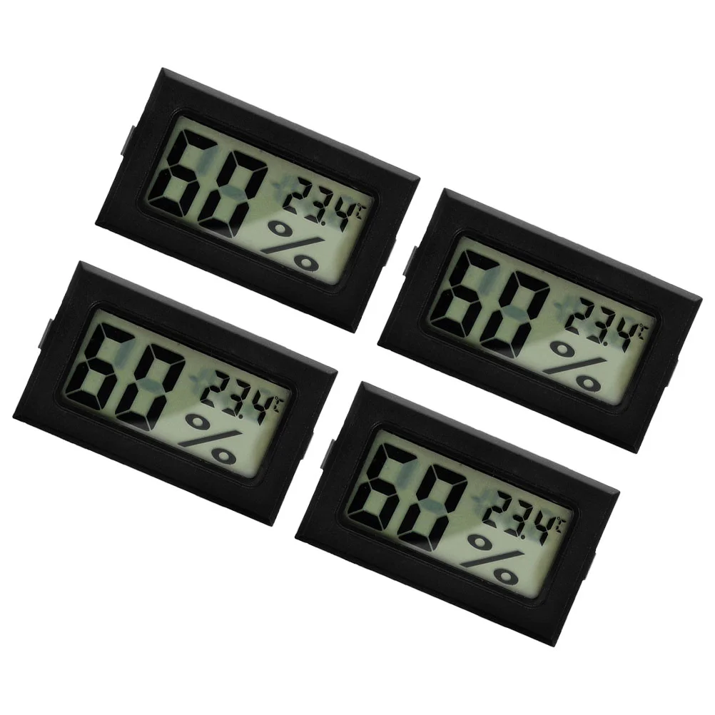 4 Pcs Hygrometer Reptile Terrarium Thermometer Digital Humidity Thermostat Mini Hydrometer Recorder Small