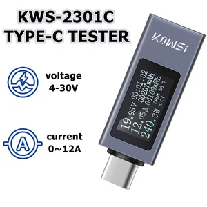 Voltmeter- und digitaler Typ-C-Typ, Spannungskettenmessgerät, Amperemeterdetektor, Ladeanlagenindikator für Power Bank, DC 4-30 V, 0-12A 8 Hauptverkaufsvoltmeter und digitales Amperemeter - №4
