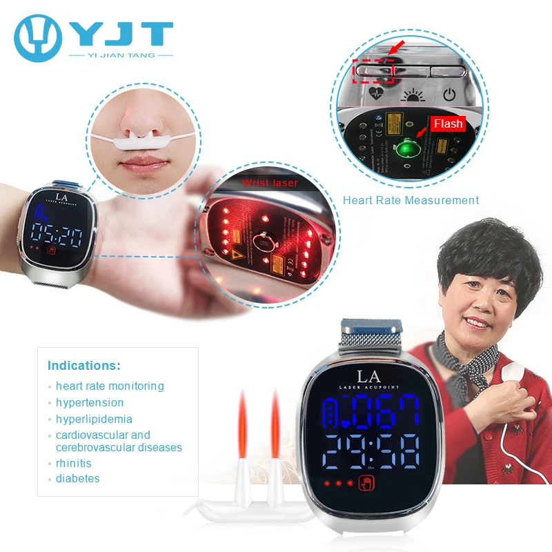 New arrival heart rate monitor wrist laser blood pressure monitor digital blood glucose watch for home use