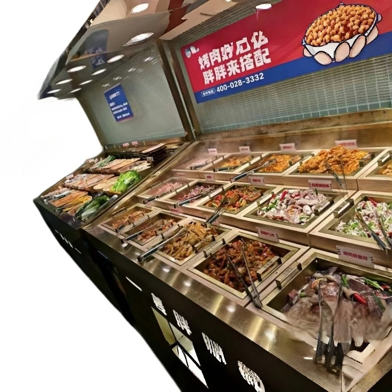 Luxury Gold-Toned Advanced Spray Display Fridge - Tailor-Made For Sliced Beef And Premium Meats In Buffet Settings