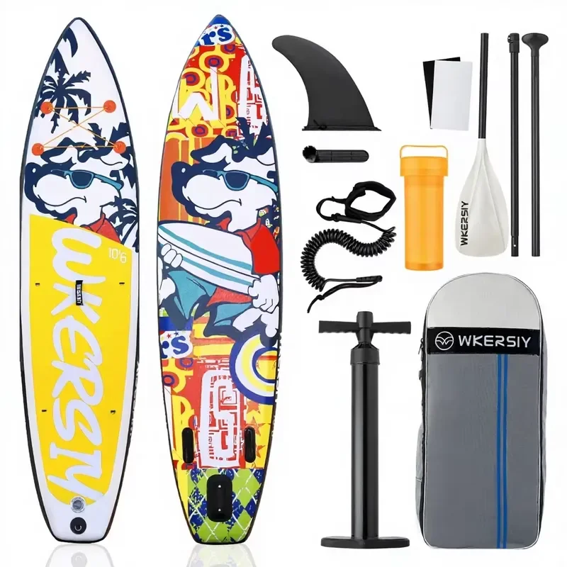 HY Sports Inflatable Touring SUP Paddleboard 3 Fin System PVC Material Eco-Friendly Portable Custom Surfboard Ocean Waters
