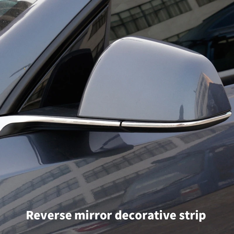 

for Tesla Model Y rearview mirror anti-collision strip decorative strip stainless steel rearview mirror scratch resistant bright