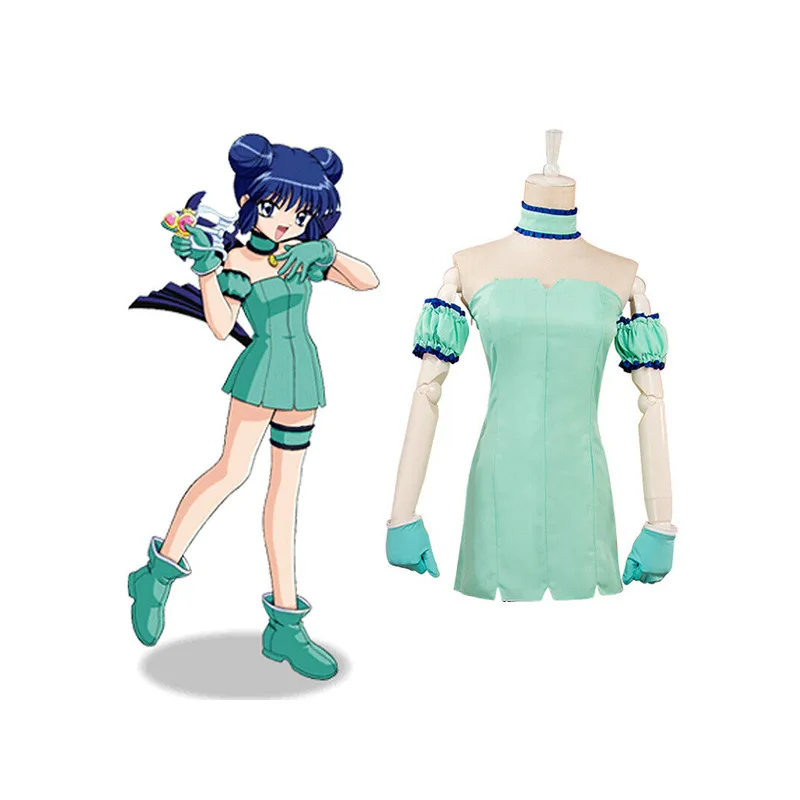 

Tokyo Mew Mew Cosplay Costume Blue Mint Maid Outfit For Women
