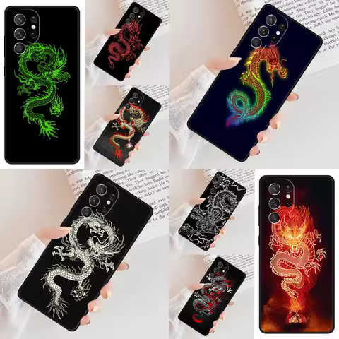 Dragon Phone Case For Samsung Galaxy S24 S23 S22 S21 Ultra S10 Note 10 Pro S20 Plus FE S9 S8 Cover