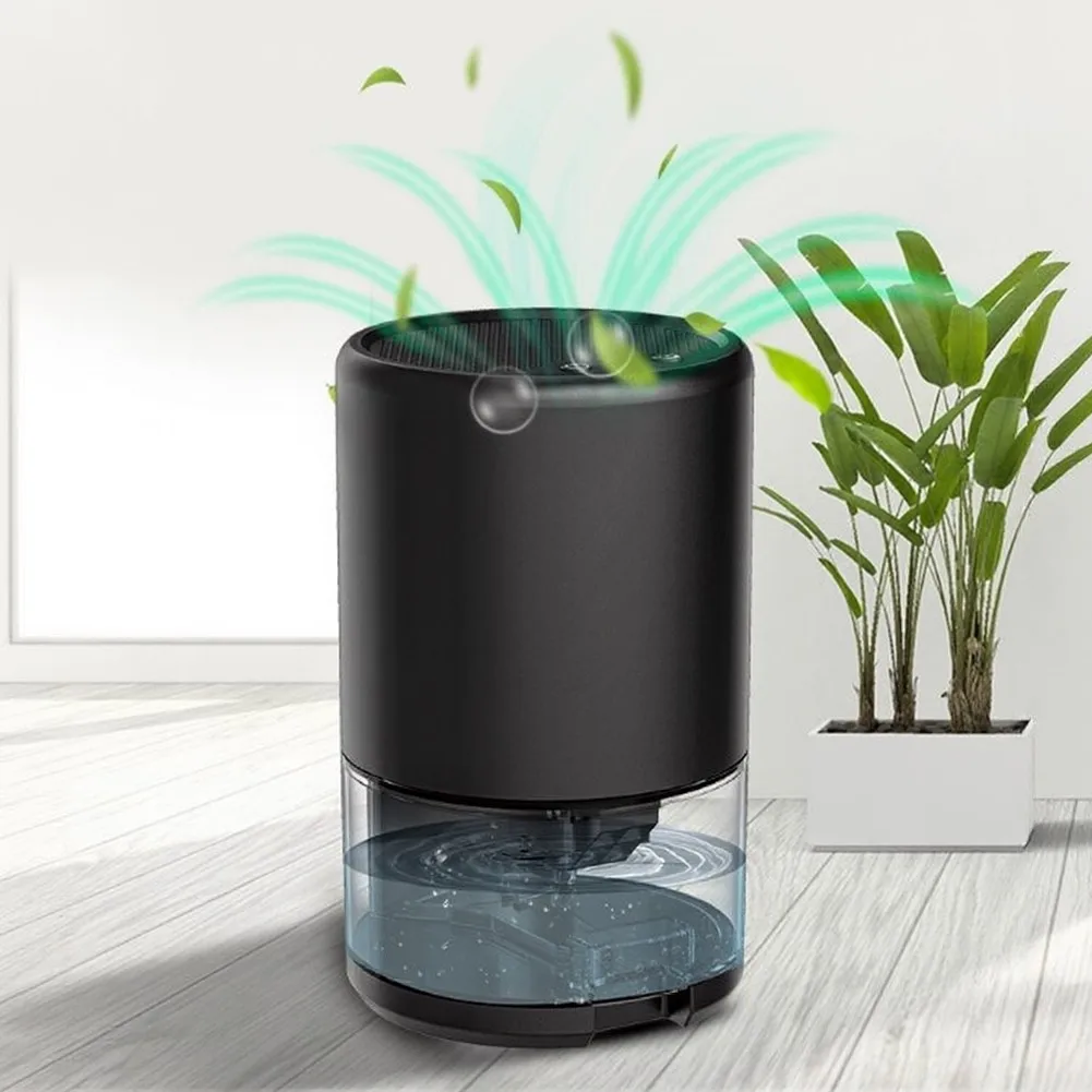Dehumidifier with Decorative Gradient Lighting for Bedrooms Bathrooms Basements Garages 154x154x250mm White or Black