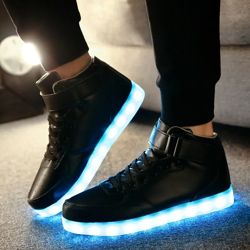 Men\'s Led Shoes USB Rechargeable Fashion Luminous Sneakers for Men Women Party Shoes Adult Wedding Shoes Glowing Shoes