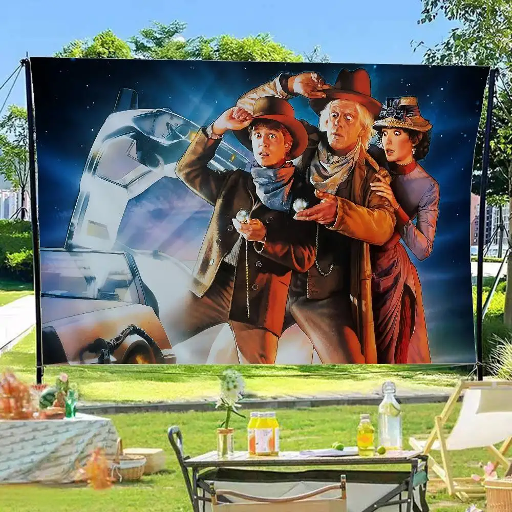 Sci Fi Movie B-Back To The F-Future Printed Large Flag Art Science Fiction Room Home Decor Decor Banner