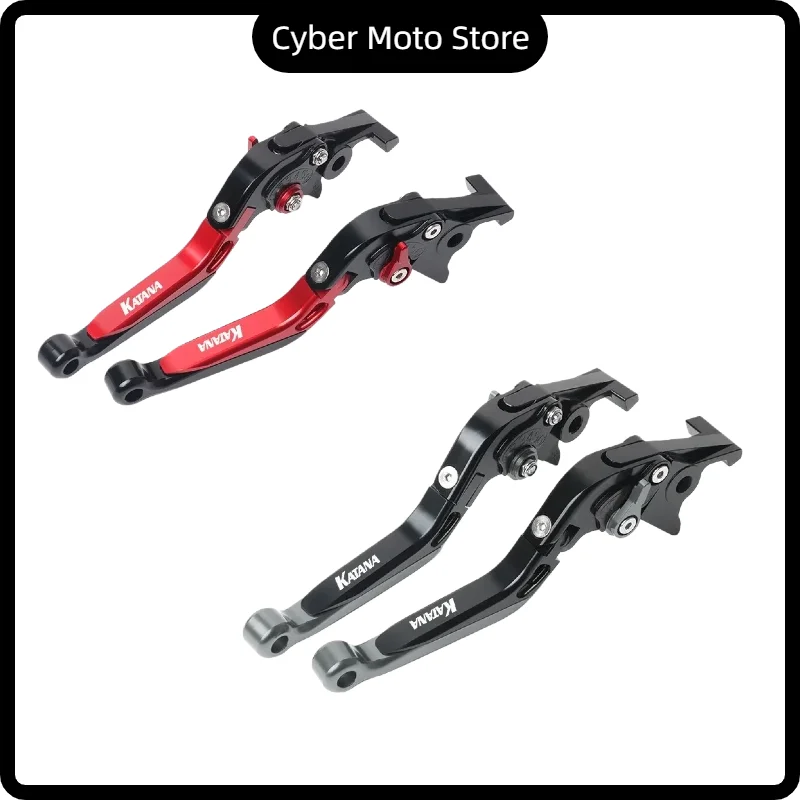 オートバイのクラッチレバーブレーキレバーセット調整可能な折りたたみハンドルレバーアクセサリー部品スズキ-600-750-カタナ-1998-2006