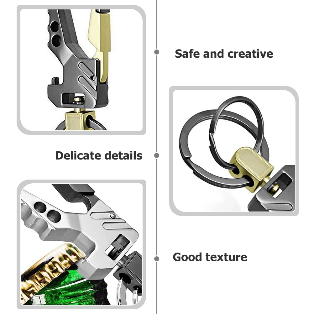 

2 Pcs Bottle Opener Keychain Alloy Keychains Zinc Multi-functional Delicate Car Accessory Portable Metal Man