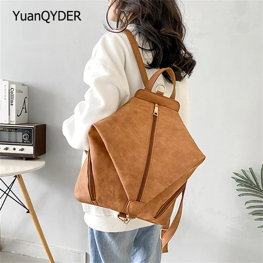 

Solid Color Design New Ladies Backpacks Fashion Women's Backpack Luxury Designer High Quality Leather Women Travel Bags Bolsos