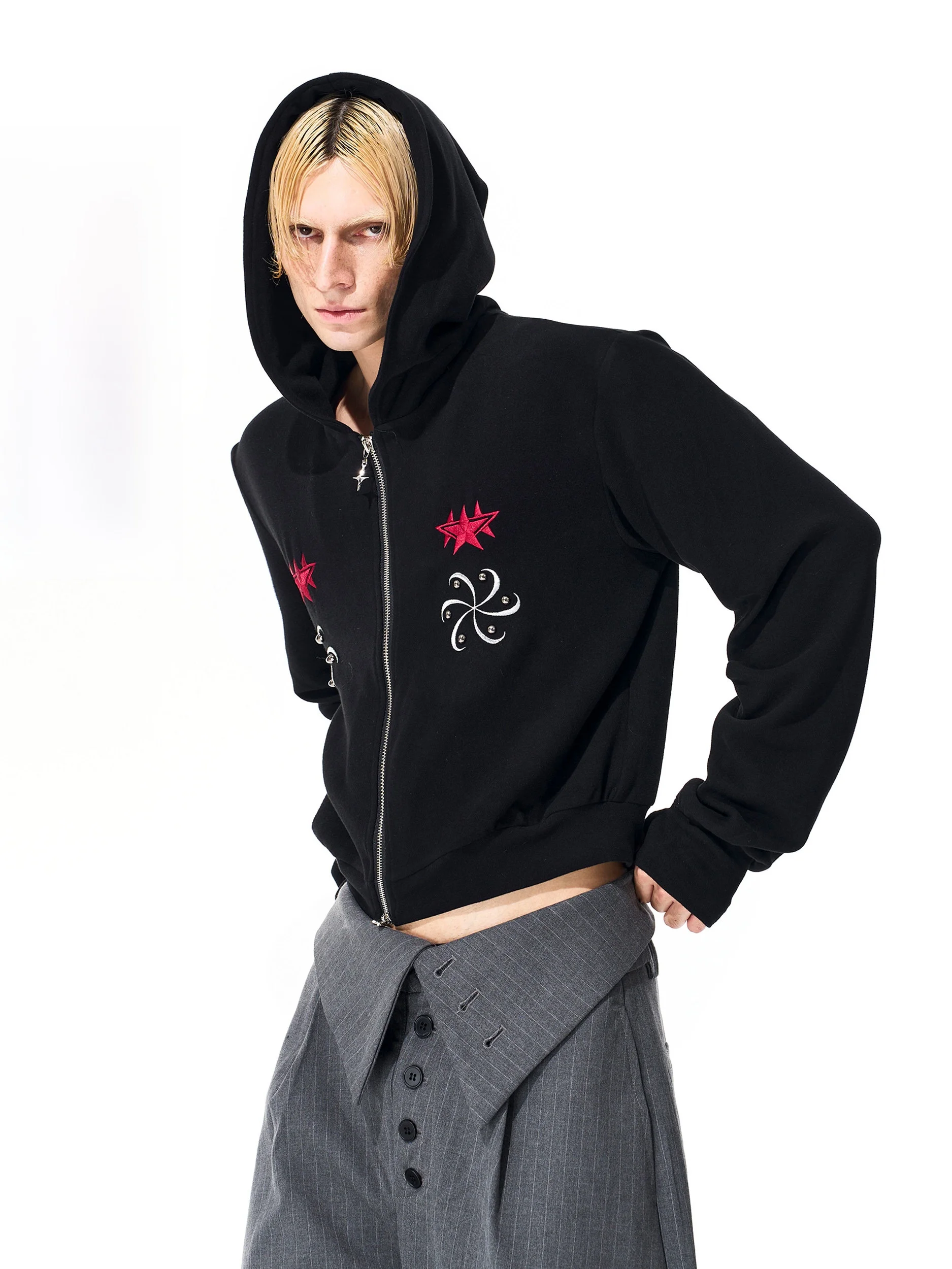 

Теплый вязаный свитер с длинными рукавами для мужчин, осенне-зимний, ручной работы, с вышивкой, короткий кардиган, молодежная повседневная одежда, полиэстер, хлопок...