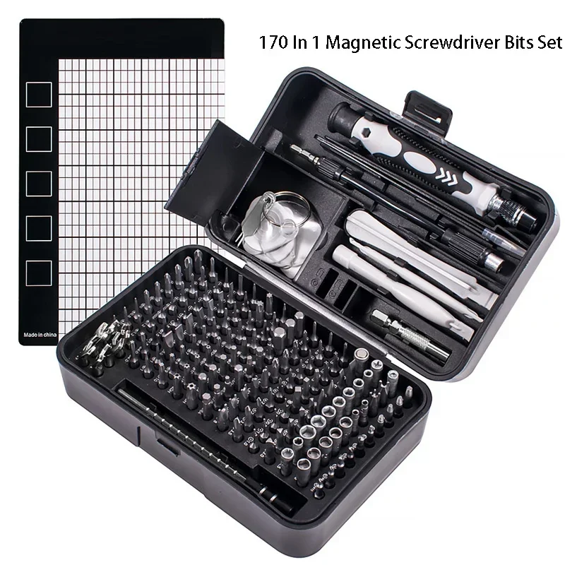 

170 in 1 Magnetic Screwdriver Bits Set Torx Phillips Screwdriver Electrical Driver Remover Wrench Household Repairing Tools Kit