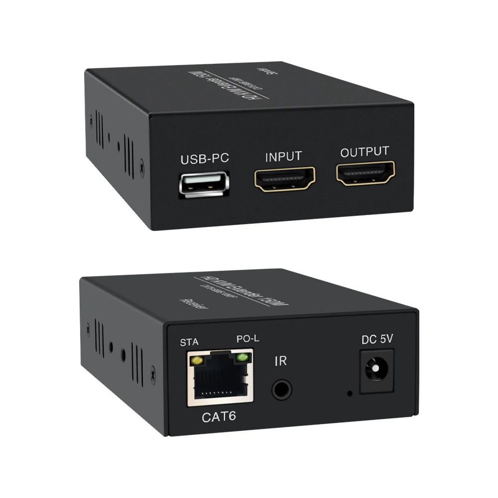 HDmi-kvm 150 m Extender mit IR-Erweiterungs- und Ausgangsfunktion, Trennung von Videosplittern und Konvertern