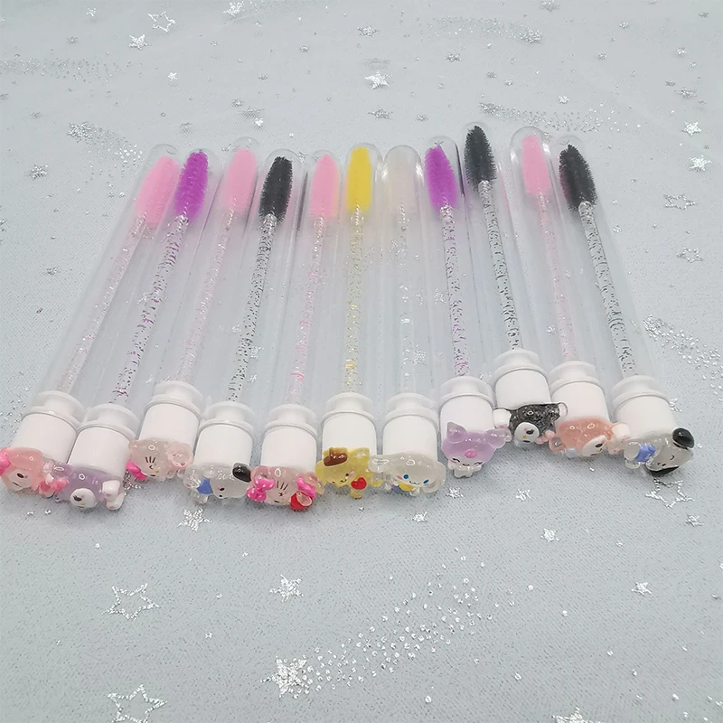 

1PCS Sanrio Eyelash Brush With Dust-proof Tube Containers Reusable Eye Lash Mascara Wands Replaceable Makeup Applicators Tool