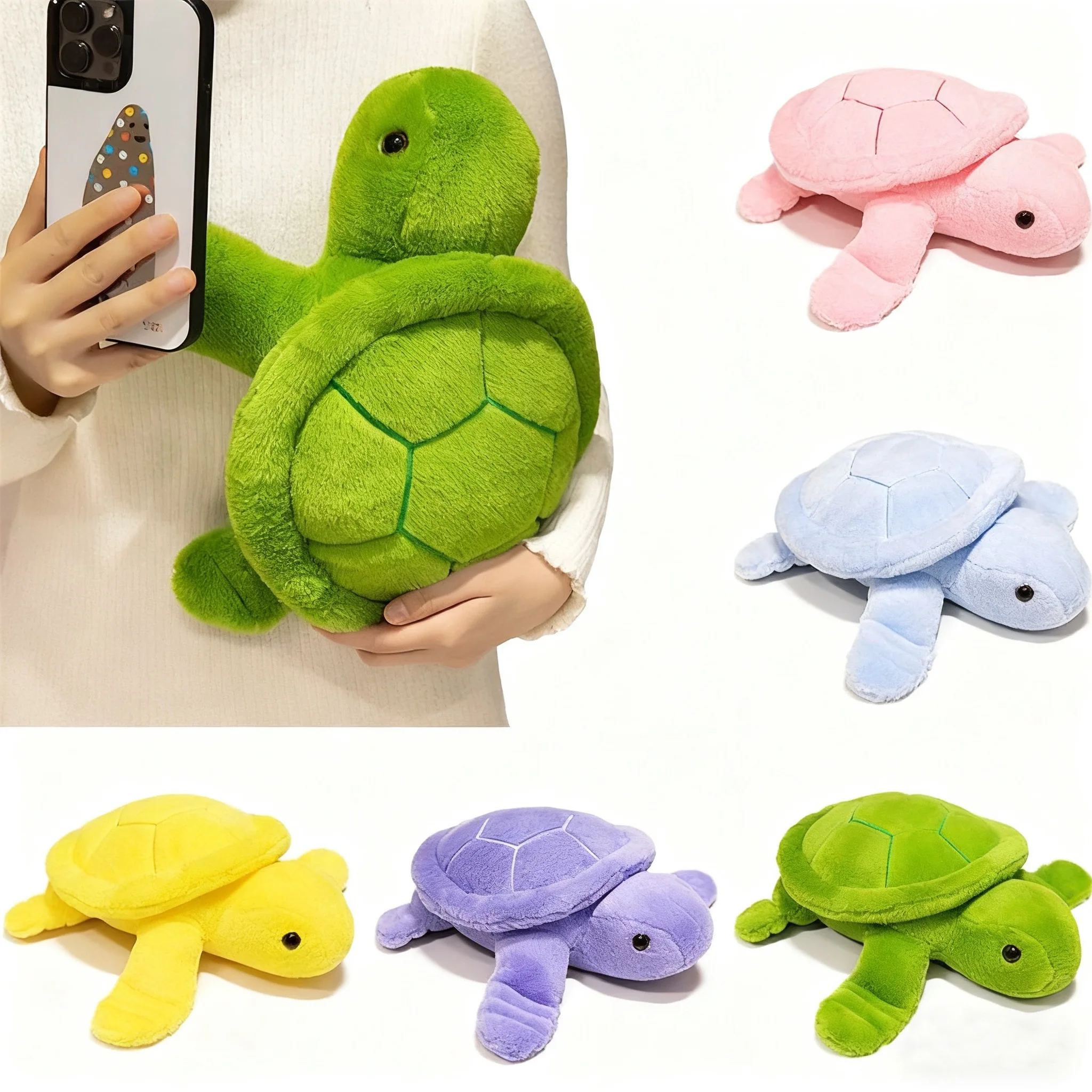 

25cm Rainbow Turtle Stuffed Plush Toy Cartoon Ins Sea Turtle Stuffed Animal Doll Home Car Decor