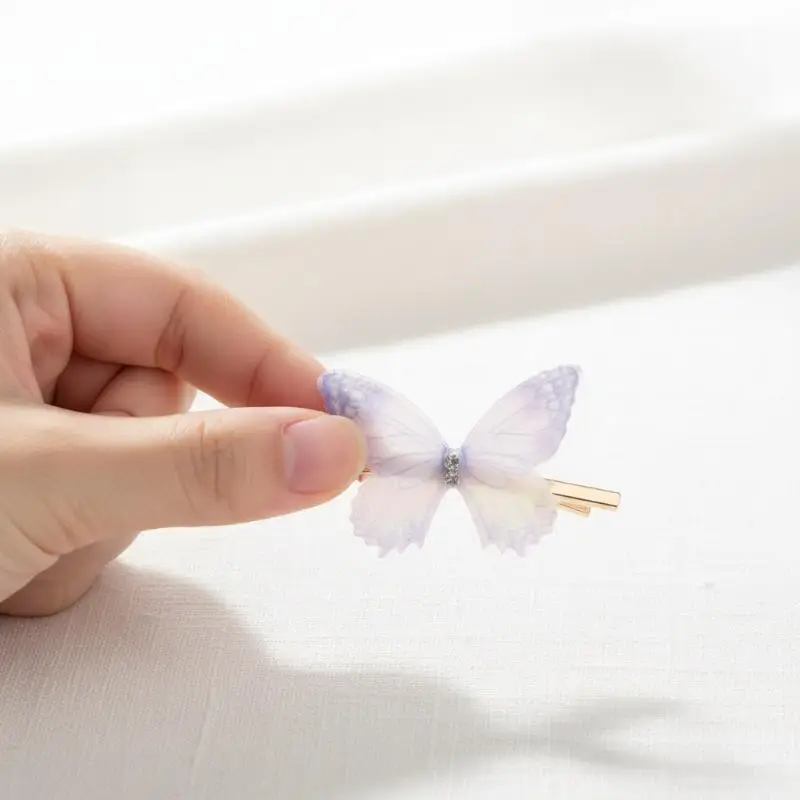 

3D Organza Fabric Butterfly Appliques Gradient Colors Double Layer for Wedding Gown Sewing Party Decor and Art Projects