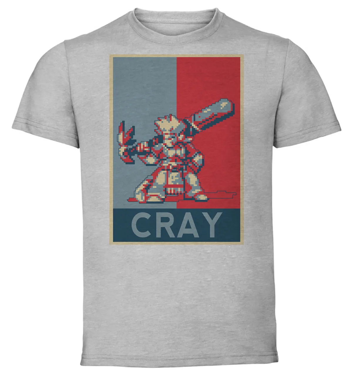 

T-Shirt Unisex Grey Propaganda Pixel Art Breath Of Fire Iv Cray