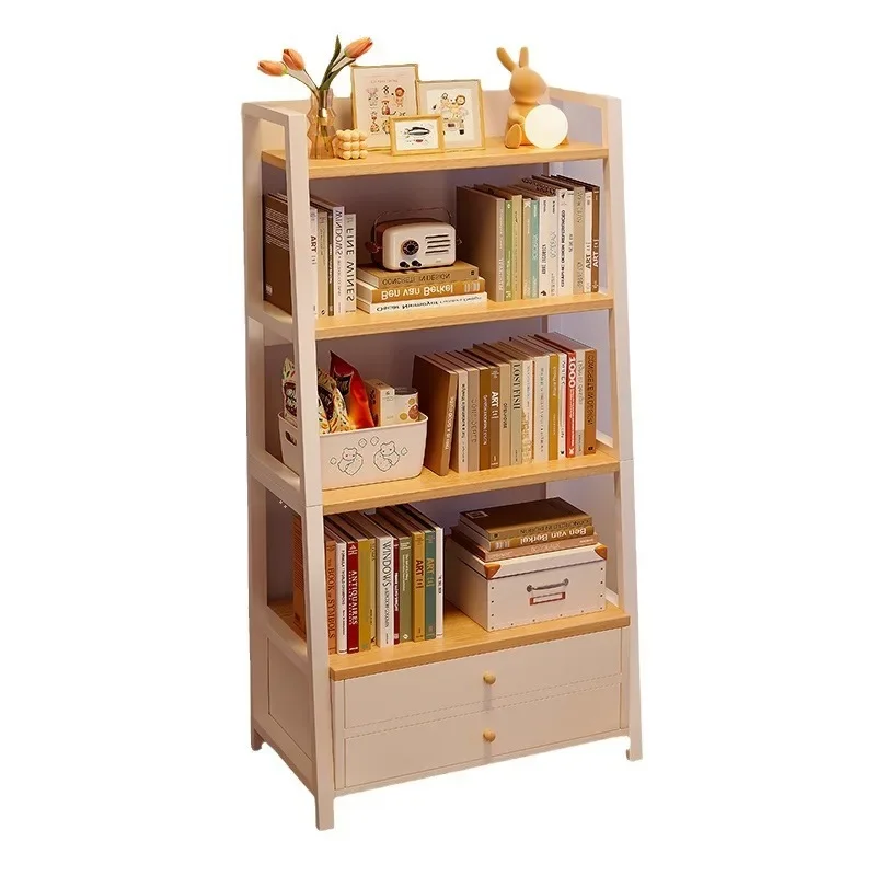 Living room bookshelf shelf floor-to-ceiling multi-layer household wrought iron storage shelf integrated wall simple display